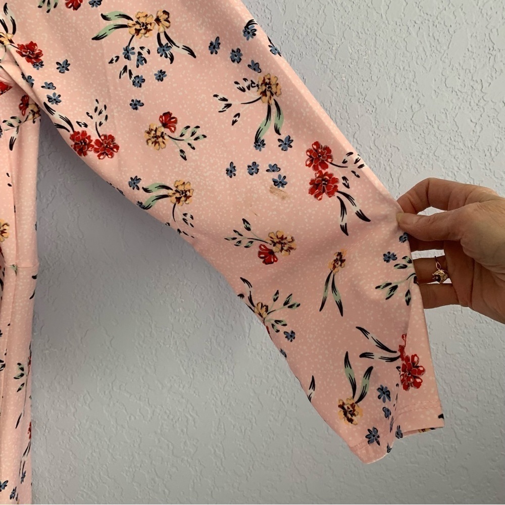 Eloquii Pink Floral Tie Plus Size Dress - Picture 5 of 6